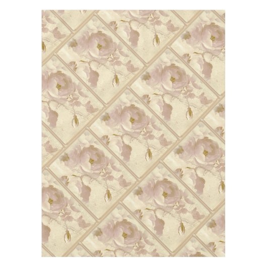 Rozen beige ingelijst tafelkleed (Voorkant)