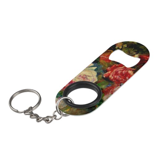 Rozen, beroemd Renoir schilderij, Mini Flessenopener (Voorkant Gekanteld)