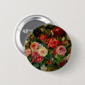 Rozen, beroemd Renoir schilderij, Ronde Button 5,7 Cm (Voorkant /achterkant)