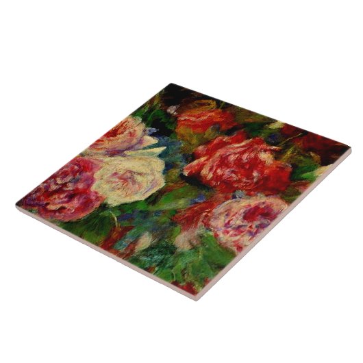Rozen, beroemd schilderij van Renoir, Tegeltje (Zijkant)
