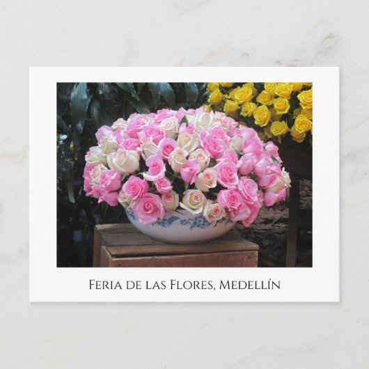 Rozen bij de Feria de las Flores in Medellín Feestdagenkaart (Voorkant)