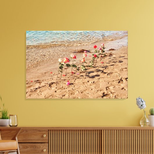 Rozen bij Zee Canvas (Insitu (Woonkamer))