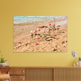 Rozen bij Zee Canvas Afdruk