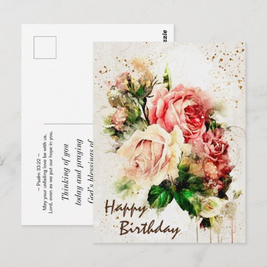  Rozen Bijbelverse veres Briefkaart (Voorkant / Achterkant)