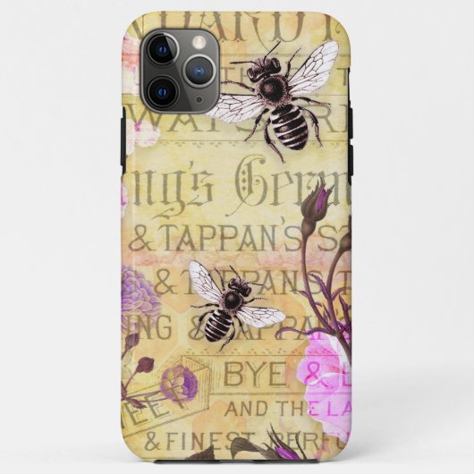 Rozen Bijen Ephemera Collage Case-Mate iPhone Case (Achterkant)