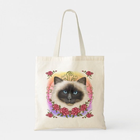 Rozen Birman Cat Canvas tas (Achterkant)