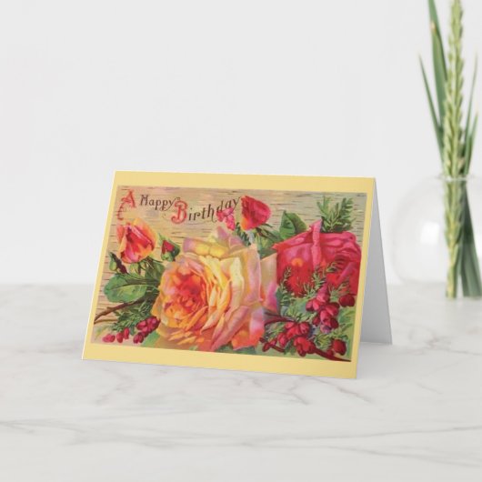 Rozen Birthday Kaart (Voorkant)