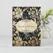  Rozen Black + parchment 5x7 uitnodigingen (Staand voorkant)