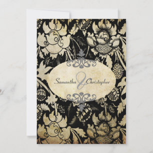 Rozen Black + parchment 5x7 uitnodigingen
