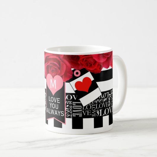 Rozen Blackboard Style Valentijn Mok (Voorkant rechts)