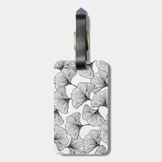 rozen bladen bagagelabel (Achterkant verticaal)