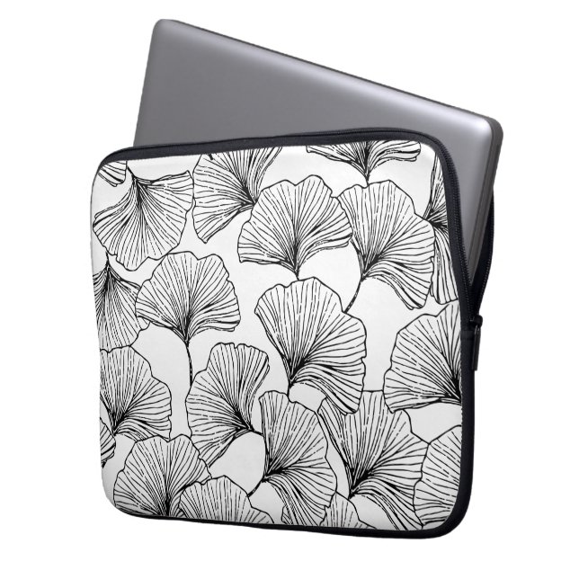 rozen bladen laptop sleeve (Voorkant Links)