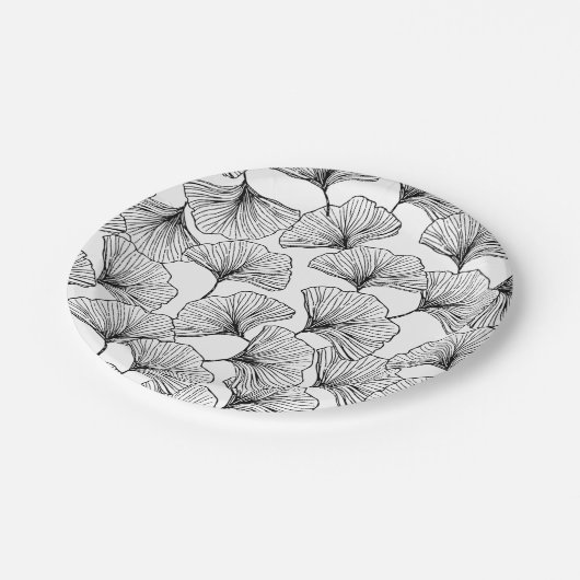 rozen bladen papieren bordje (Gekanteld)