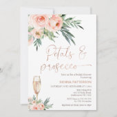 Rozen Bladerbloemblaadjes en Prosecco Vrijgezellen Kaart (Voorkant)