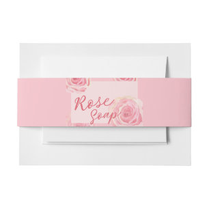 Rozen bladeren Blush Soap Band Wrap Uitnodigingen Wikkel