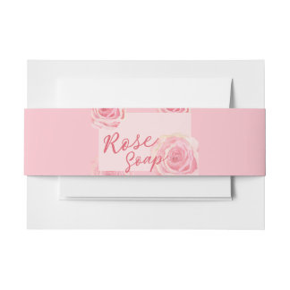 Rozen bladeren Blush Soap Band Wrap Uitnodigingen Wikkel
