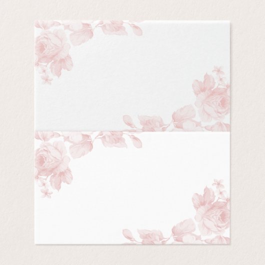  rozen blanco plaats kaart visitekaartje (Buitenkant ongevouwen)