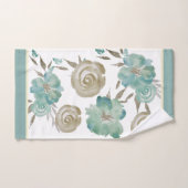 Rozen Blauw & Taupe op Cream Bad Handdoek (Handdoek)