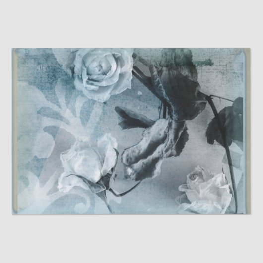 Rozen blauw tintje tissuepapier (Voorkant)