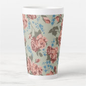 Rozen & blauwe klokjes latte mok (Voorkant)