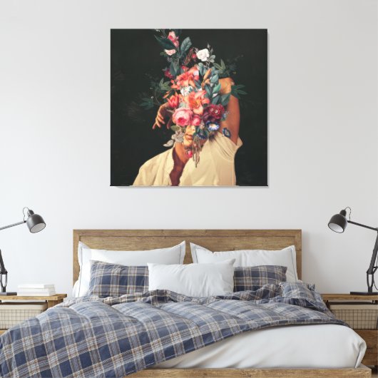 Rozen bloeien elke keer canvas afdruk (Insitu (Slaapkamer))