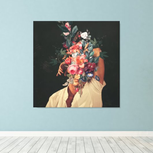 Rozen bloeien elke keer canvas afdruk (Insitu (Houten vloer))