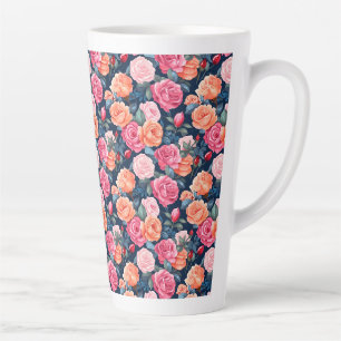 Rozen Bloeiende Bloemen Patroon-80037 Latte Mok