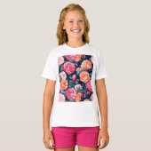 Rozen Bloeiende Bloemen Patroon-80037 T-shirt (Voorkant volledig)