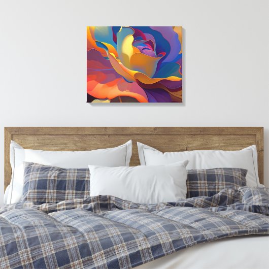 Rozen bloem, abstracte full colour, print op aanvr (Insitu (Slaapkamer))