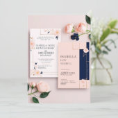 Rozen Bloem Bewerkbare Trouw Uitnodigingskaart Kaart (Staand voorkant)