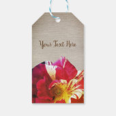 Rozen bloem, bijtend canvas Aangepaste Labels Cadeaulabel (Achterkant)