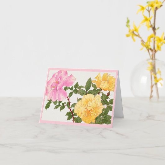 Rozen bloem, Birthday Kaart (Gele Bloem)