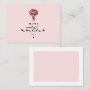 Rozen Bloem Boeket Gelukkige Moederdag Elegant Notitiekaartje