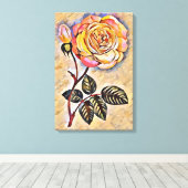 Rozen bloem canvas afdruk (Insitu (Houten vloer))