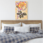Rozen bloem canvas afdruk (Insitu (Slaapkamer))