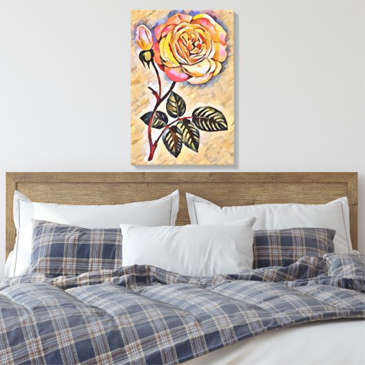 Rozen bloem canvas afdruk (Insitu (Slaapkamer))
