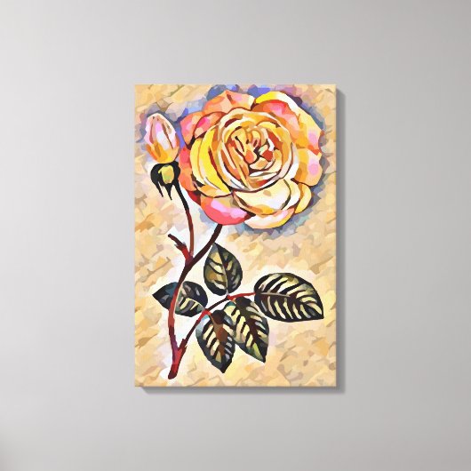 Rozen bloem canvas afdruk (Voorkant)