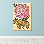 Rozen bloem canvas afdruk (Insitu (Houten vloer))