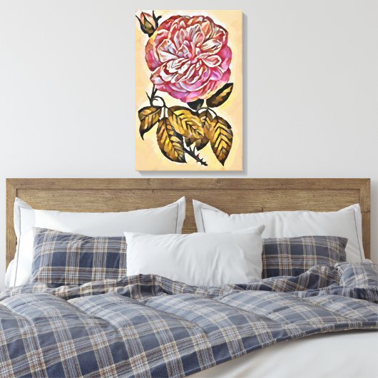 Rozen bloem canvas afdruk (Insitu (Slaapkamer))