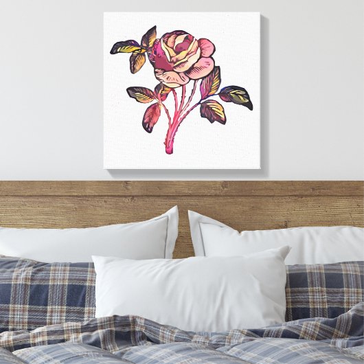 Rozen bloem canvas afdruk (Insitu (Slaapkamer))