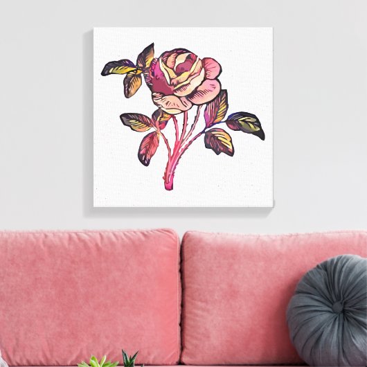 Rozen bloem canvas afdruk (Insitu (Woonkamer))
