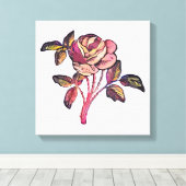 Rozen bloem canvas afdruk (Insitu (Houten vloer))