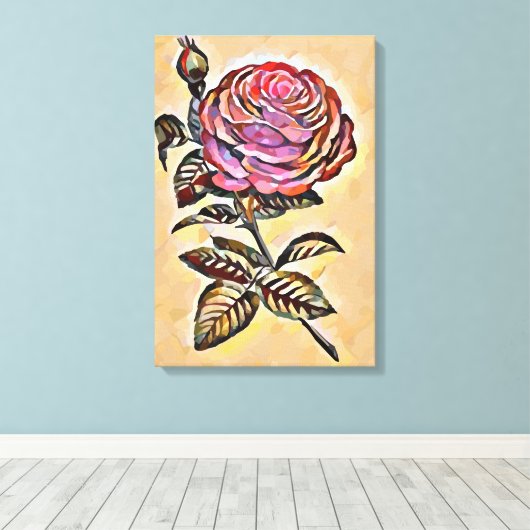 Rozen bloem canvas afdruk (Insitu (Houten vloer))