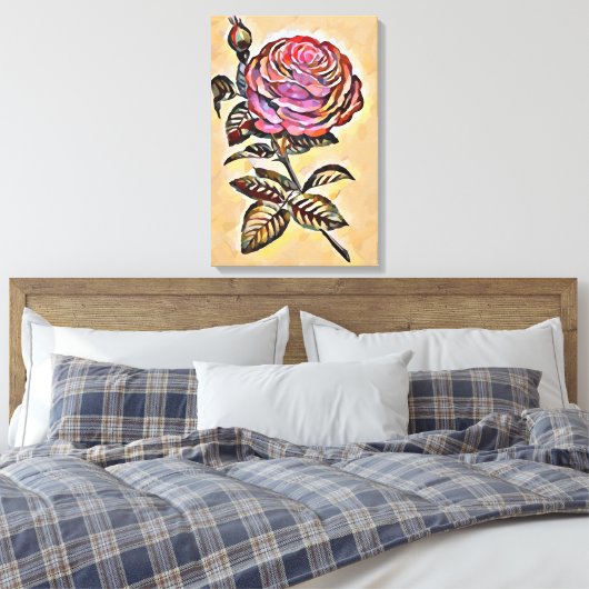 Rozen bloem canvas afdruk (Insitu (Slaapkamer))