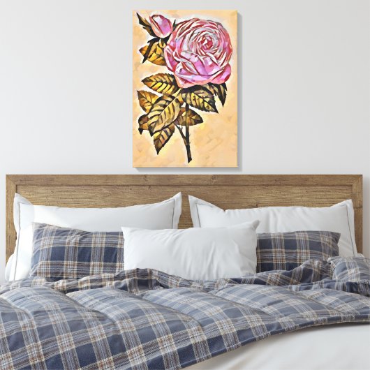 Rozen bloem canvas afdruk (Insitu (Slaapkamer))