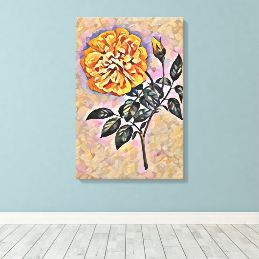 Rozen bloem canvas afdruk (Insitu (Houten vloer))