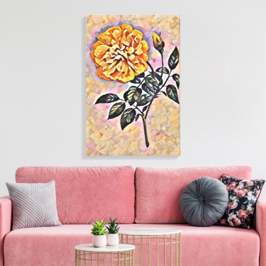 Rozen bloem canvas afdruk (Insitu (Woonkamer))