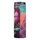 Rozen bloem geborduurd look kleurrijke boho thermosbeker (Achterkant)