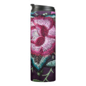 Rozen bloem geborduurd look kleurrijke boho thermosbeker (Geroteerd rechts)