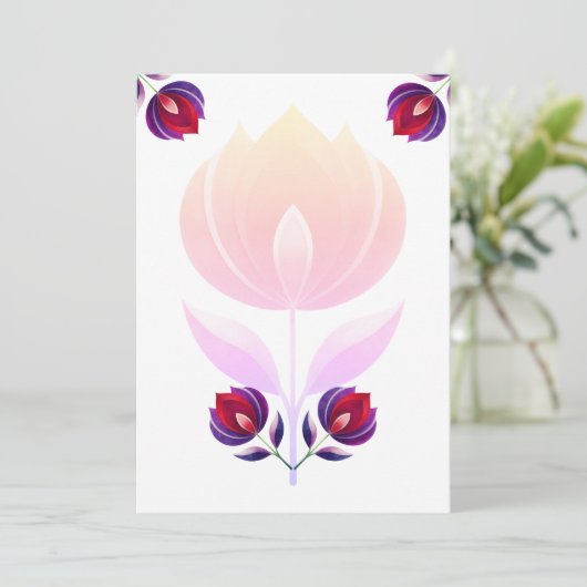 rozen bloem kaart (Staand voorkant)